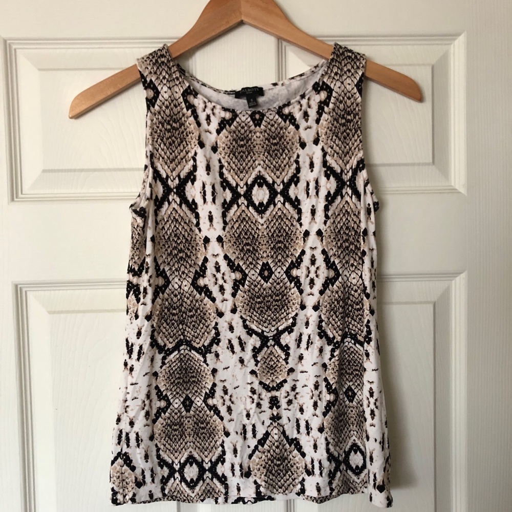 Talbots Sleeveless Snake Print Tank Top Small Petite